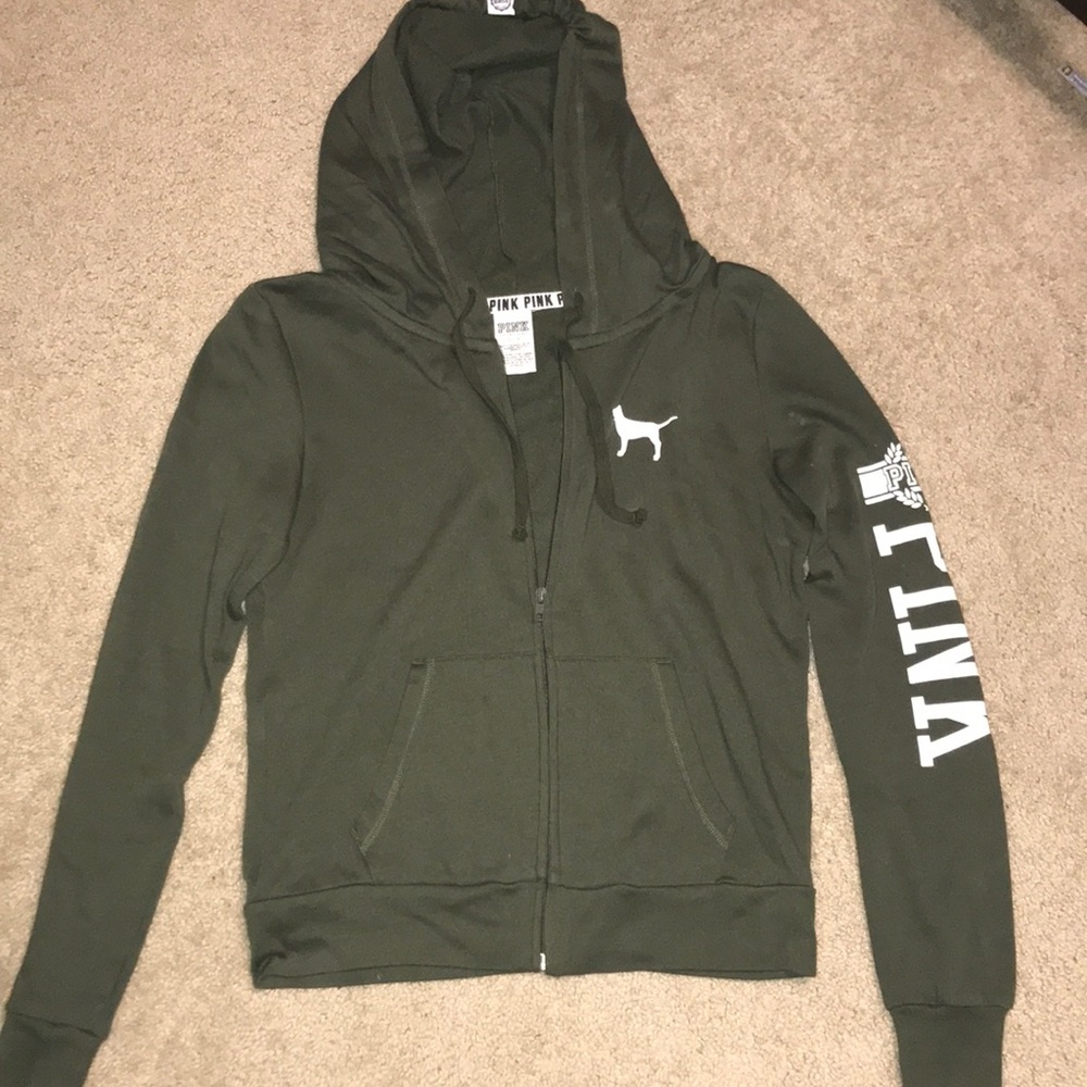Victoria’s Secret army green full zip hoodie